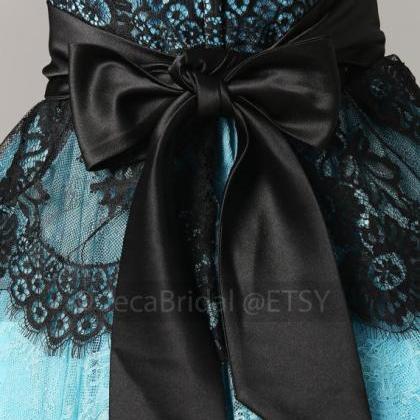 Vintage Inspired Blue & Black Lace..