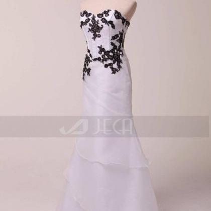 Black And White Wedding Dress Soft Gothic Wedding..
