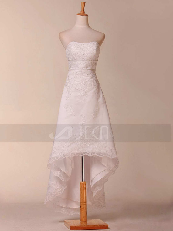 Sweetheart Neckline High-low Beach Wedding Dress Summer Wedding Dress Outdoor Wedding Dress Honeymoon Outfit