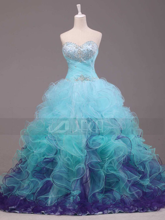 Stunning Multi-colored Ball Gown Alternative Wedding Gown Quinceanera Gown Sweet 16 Gown Available In Various Colors W894