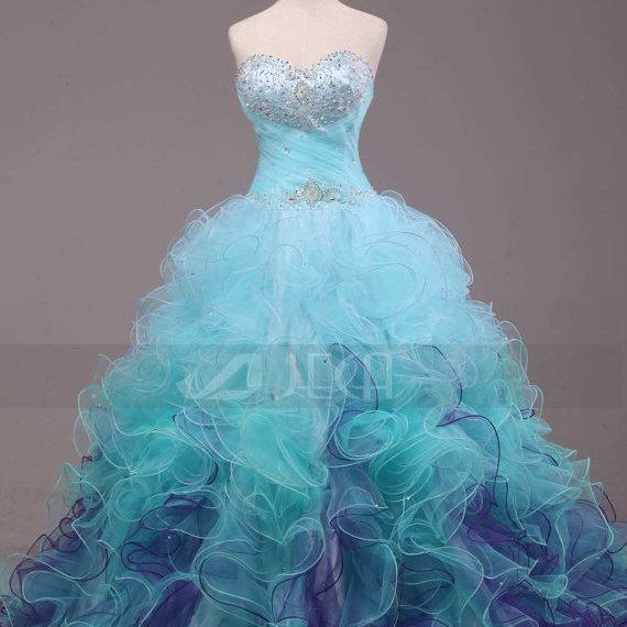 Stunning Multi-Colored Ball Gown Quinceanera Gown Alternative Wedding ...